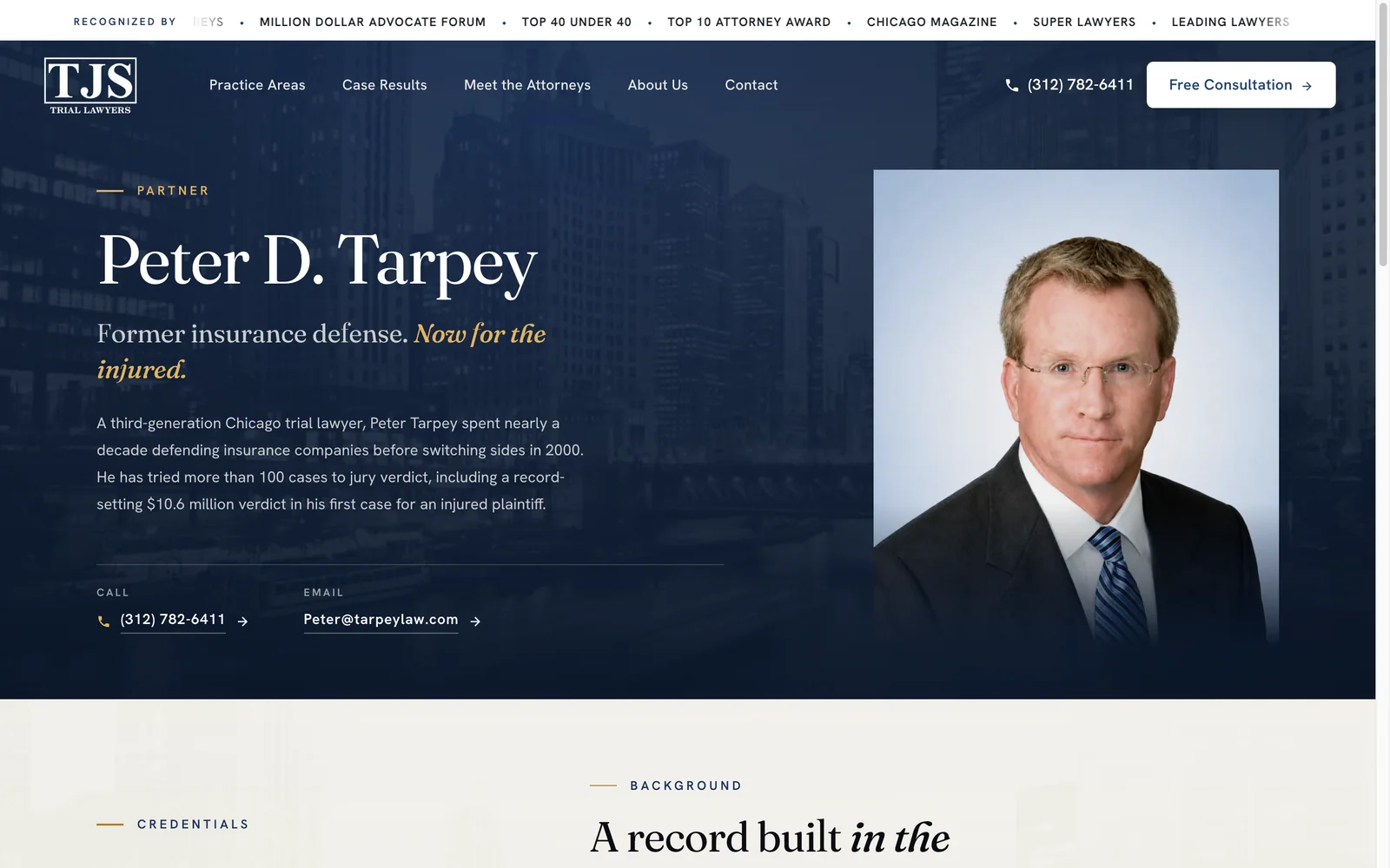 Peter D. Tarpey attorney profile on the redesigned Tarpey website.